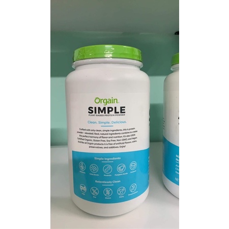 Bột pha sữa protein thực vật hữu cơ Orgain Simple 912g | Thế Giới Skin Care