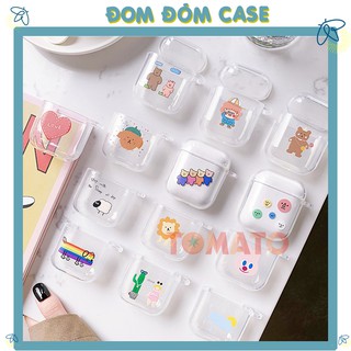Case Airpods 1/2 silicon dẻo trong suốt nhiều hoa tiết , Vỏ bảo vệ airpods 1/2 trong suốt dễ thương