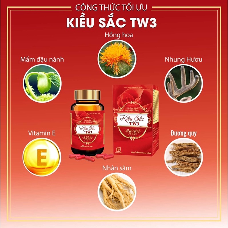 ✅ Kiều Sắc TW3 giúp tăng cường nội tiết tố nữ,giảm các triệu chứng của thời kỳ tiền mãn kinh