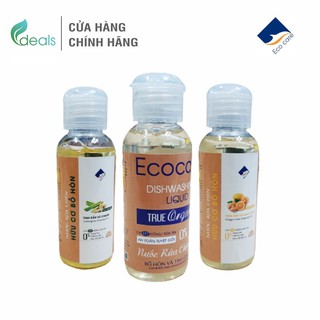 Nước Rửa Chén Bồ Hòn Hữu Cơ ECOCARE 50ml - Sạch dầu mỡ, tinh dầu khử mùi, tiết kiệm 30% nước
