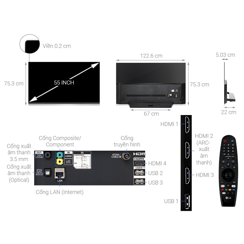 Smart Tivi OLED LG 4K 55 inch 55E9PTA | BigBuy360 - bigbuy360.vn