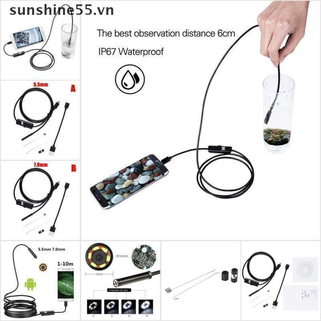 Camera Nội Soi Mini 7mm / 5.5mm Cáp USB Cho Android