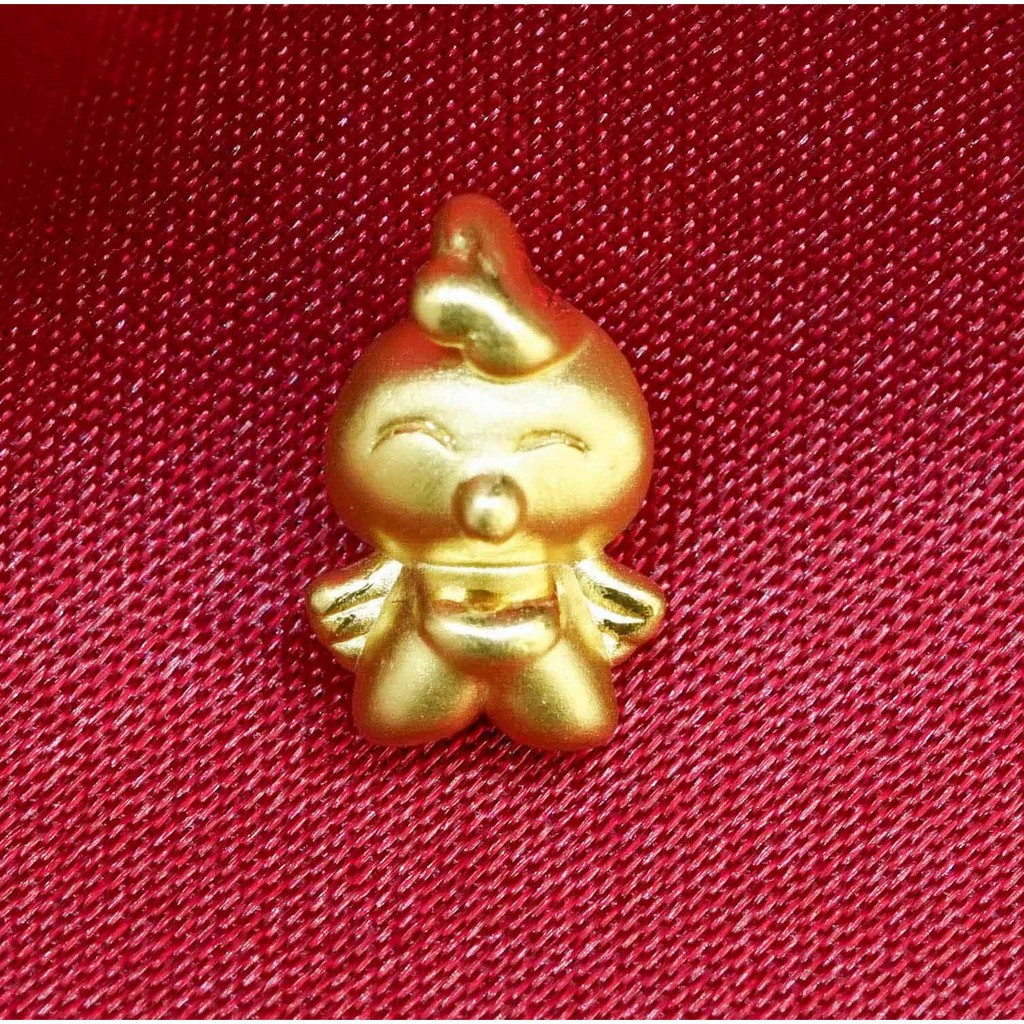 ANCARAT - Charm vàng 24k Con giáp Mini Dậu (Gà) - Miễn phí tết vòng tay Handmade