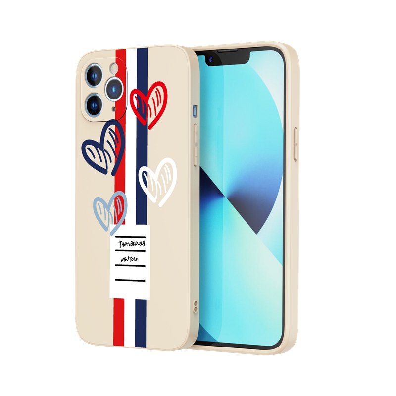 Ốp lưng iphone Suntaiho Ốp lưng iphone Ốp Điện Thoại silicon mềm hình bốn trái tim cho iPhone 13 12 11 Pro Max X XR Xs Max 7 8 Plus 12mini 13mini