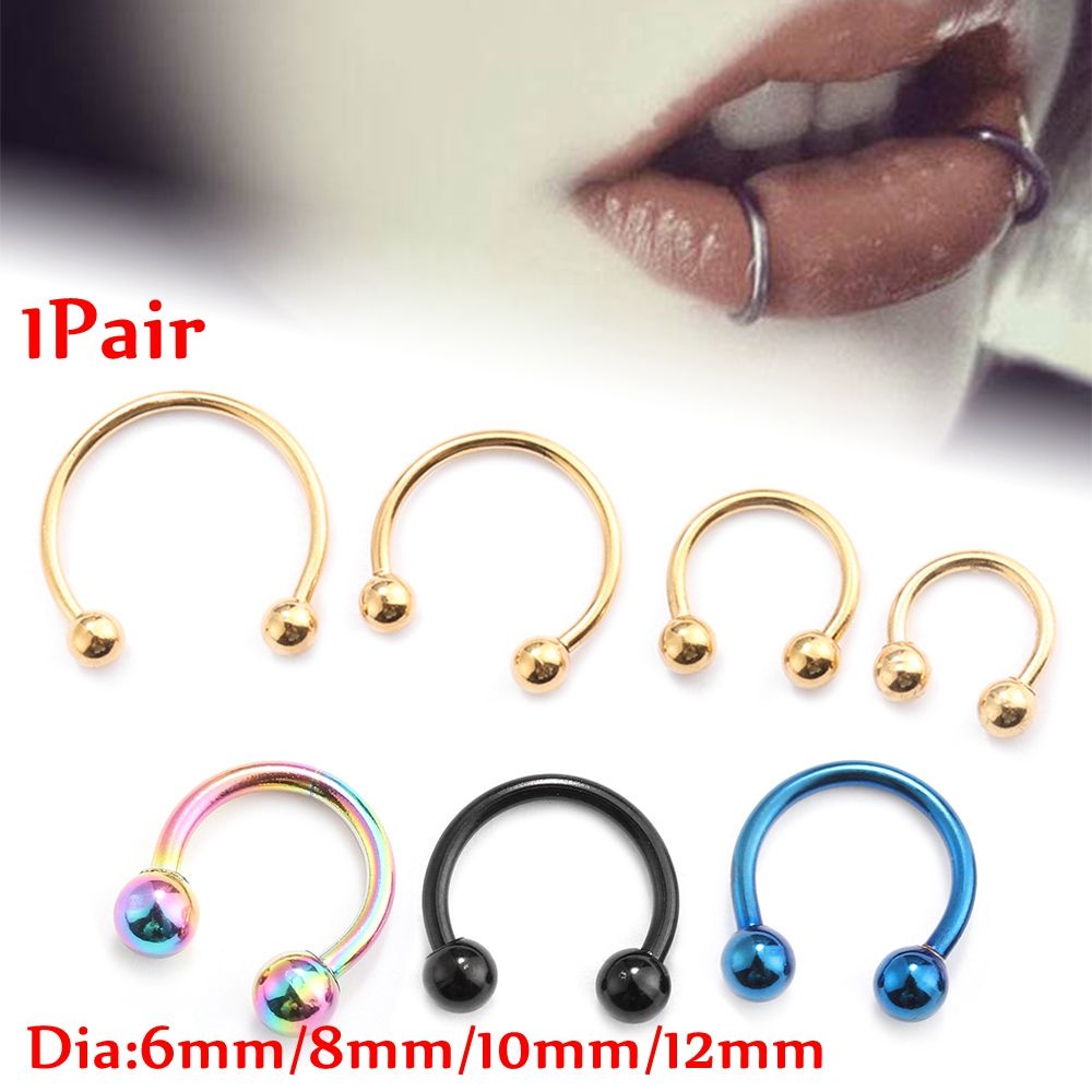 Khuyên tai/ mũi bằng thép không gỉ thời trang cá tính cho nam và nữ 16 gage