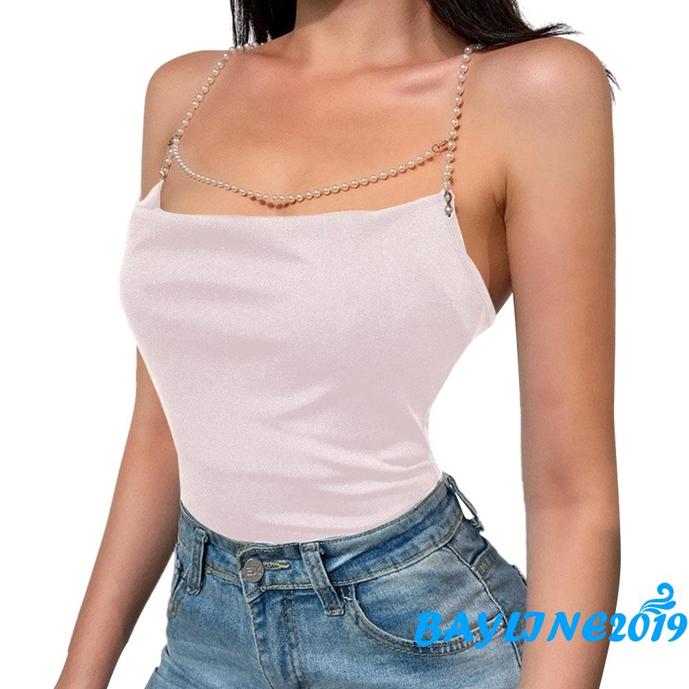  Áo lửng hai dây đính ngọc trai quyến rũ cho nữ | BigBuy360 - bigbuy360.vn