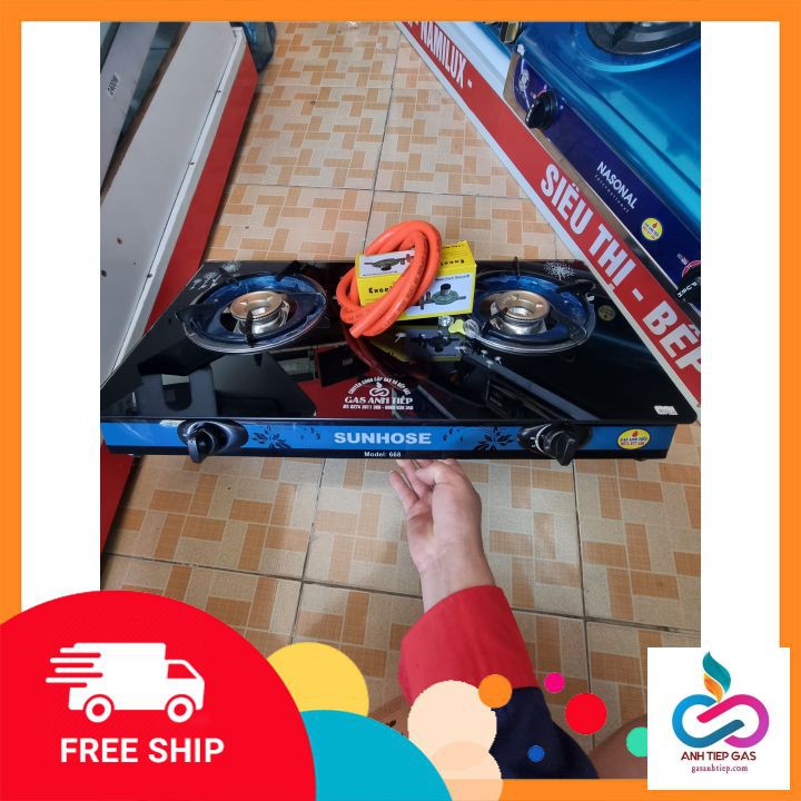 combo 1 bếp gas mặt kính +1 van gas +1,5m giây