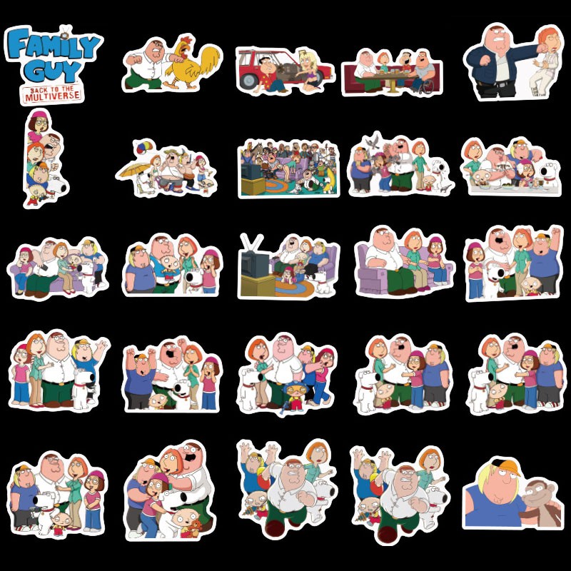 Set 100 miếng dán chống thấm nước hình nhân vật trong Family Guy độc đáo