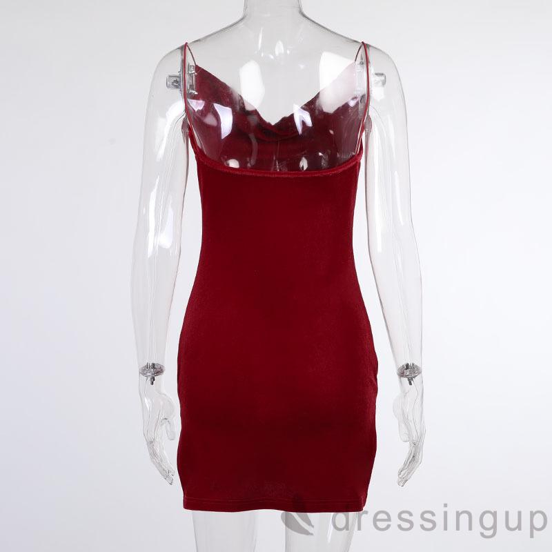 Đầm Dây Nữ Cổ Chữ V Lưng Trần Xếp Ly Quyến Rũ | BigBuy360 - bigbuy360.vn