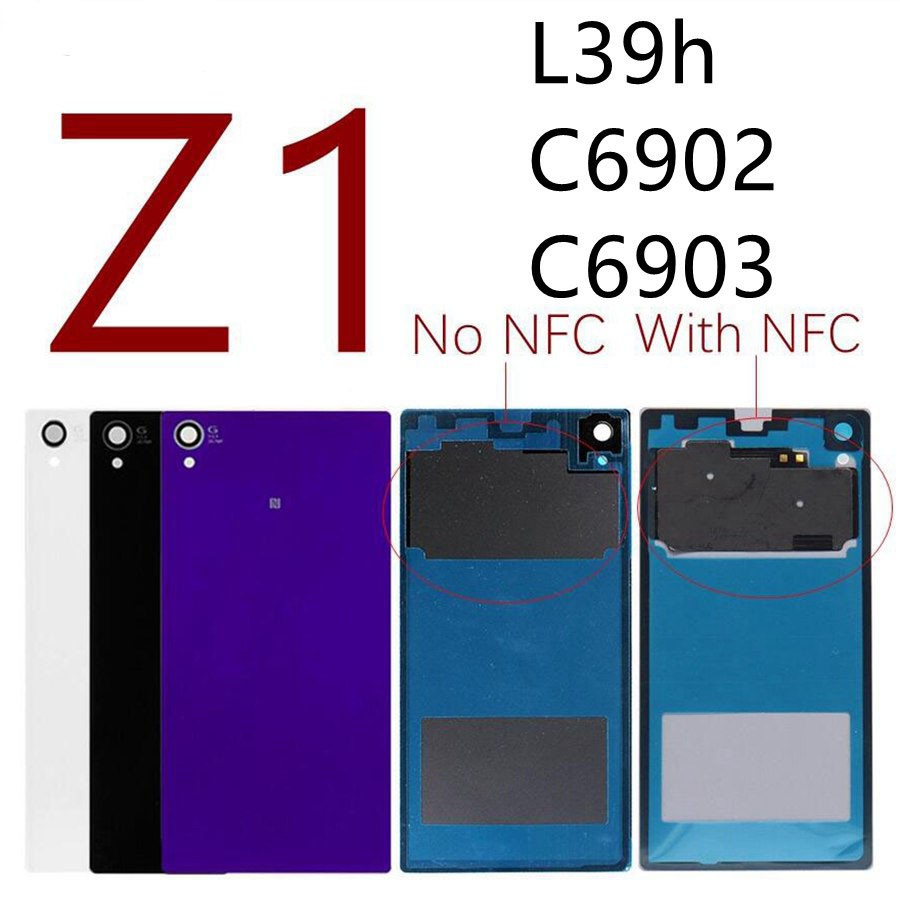 Nắp pin phía sau cho Sony Z1 Z2 Z3 Z3 Mini Cửa sau nắp đậy + NFC
