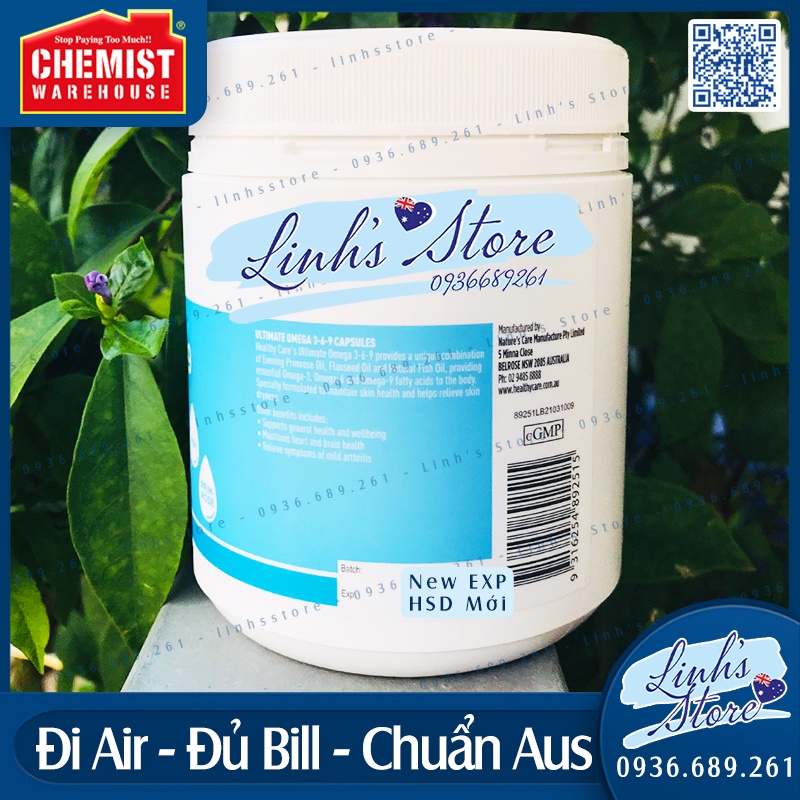 Healthy Care Ultimate Omega 3-6-9 - 200 viên 💙 Chemist Warehouse - Úc