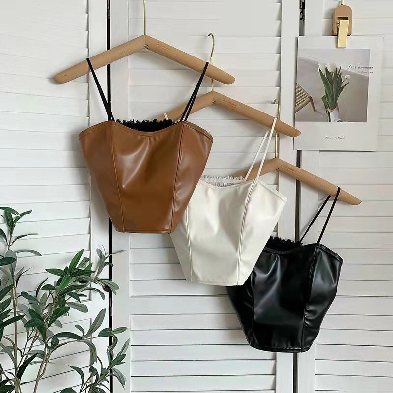 Áo hai dây thổ cẩm viền ren croptop đan dây ngực cho nữ ,A042 (áo croptop có mút) | BigBuy360 - bigbuy360.vn