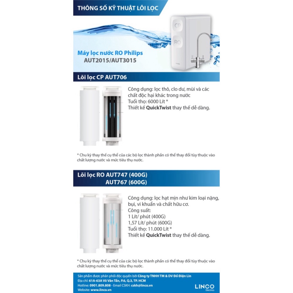 Máy lọc nước để gầm RO Philips AUT2015 - Bảo Hành Chính Hãng 2 Năm
