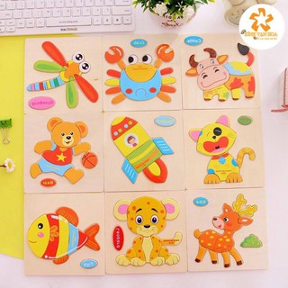 [TẶNG TRANH CÁT] Combo 3 Bức Tranh 3D Ghép Hình Động Vật Có Tiếng Anh Giúp Bé Vừa Học Vừa Chơi