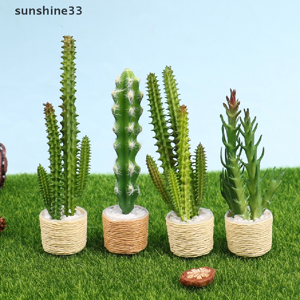 Chậu Cây Xương Rồng Giả Trang Trí Nhà Búp Bê