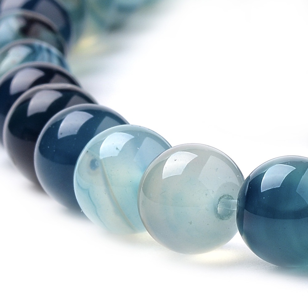 Hạt Xâu Chuỗi 1 Sợi Màu Xanh Da Trời Tròn 8mm Lỗ 1mm 14.96 inch