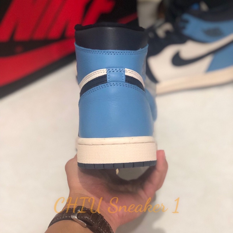 Giày thể thao Jordan 1 Retro High Obsidian UNC Phiên bản Siêu cấp Jordan cổ cao xanh
