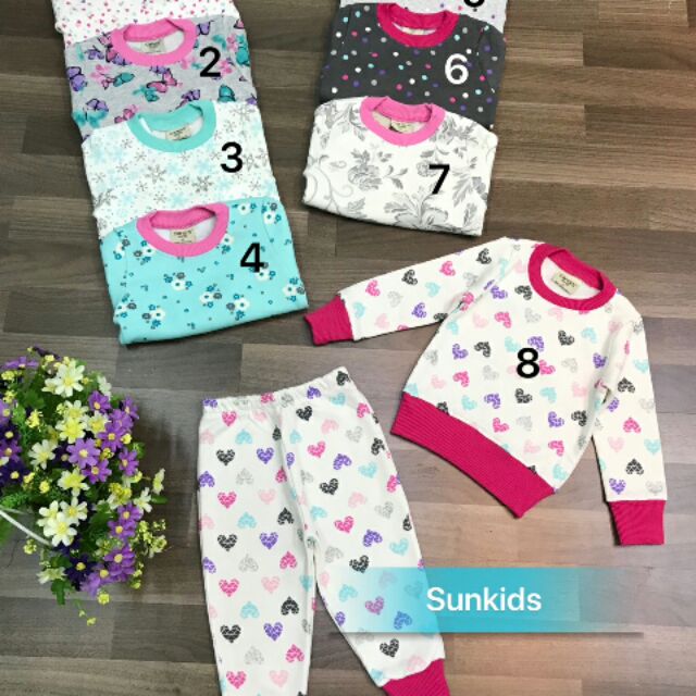 Combo 2ri bộ nỉ bông catter bé gái