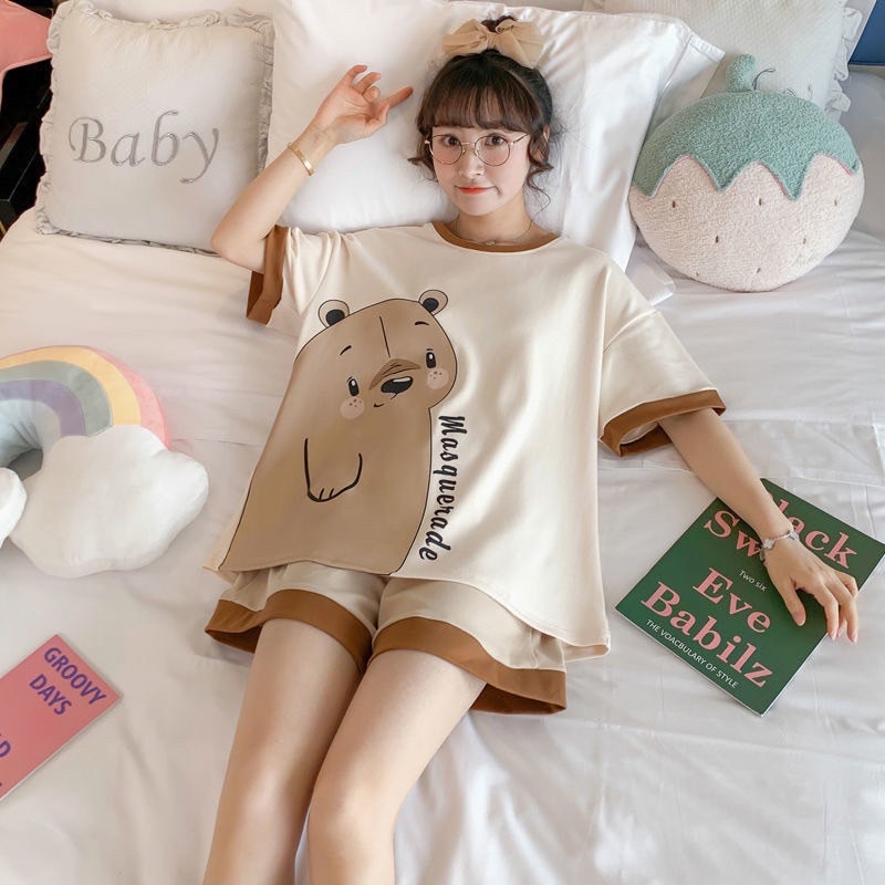 Set bộ đùi gấu nâu chat cotton freesize 38-65kg