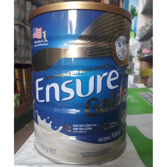 Sữa bột Ensure Gold 850g date 2022