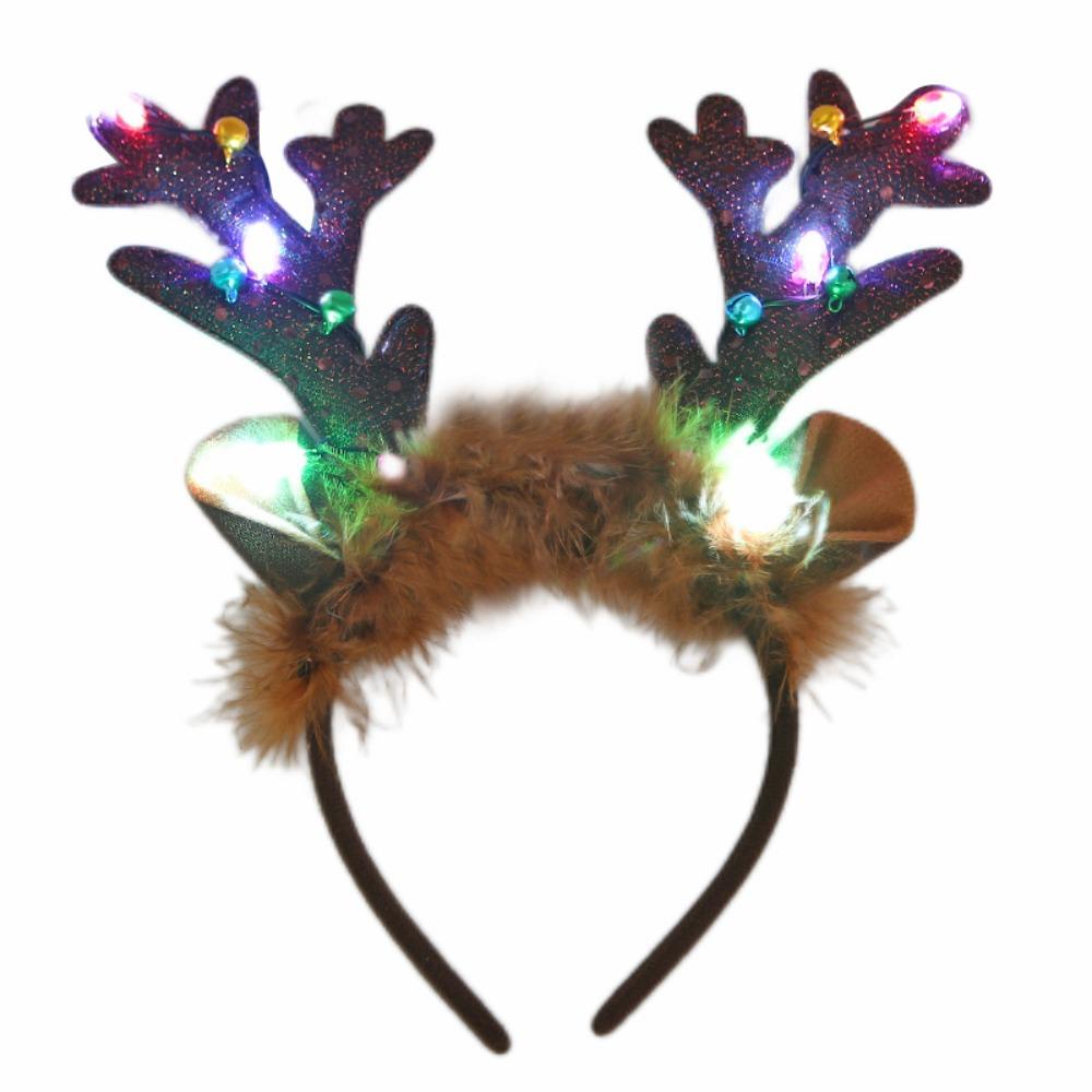 Băng Đô Cài Tóc Hình Sừng Hươu Có Chuông Phát Sáng Thời Trang Cho Nữ