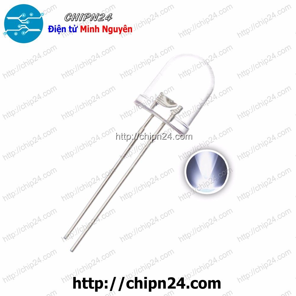 [5 CON] (TK1) Led 10mm Trong TRẮNG