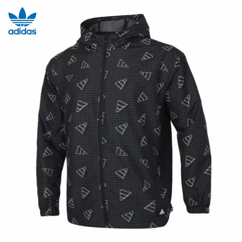 Áo Khoác Gió Adidas Màu Trơn Có Khóa Kéo Thời Trang Cho Cặp Đôi