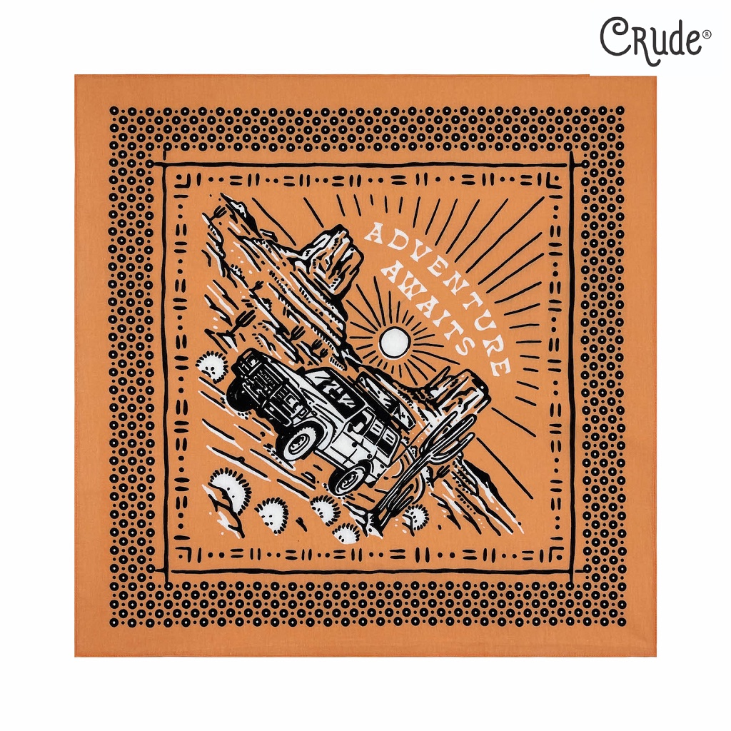 Khăn Bandana adventure awaits Crude Vietnam 55x55cm