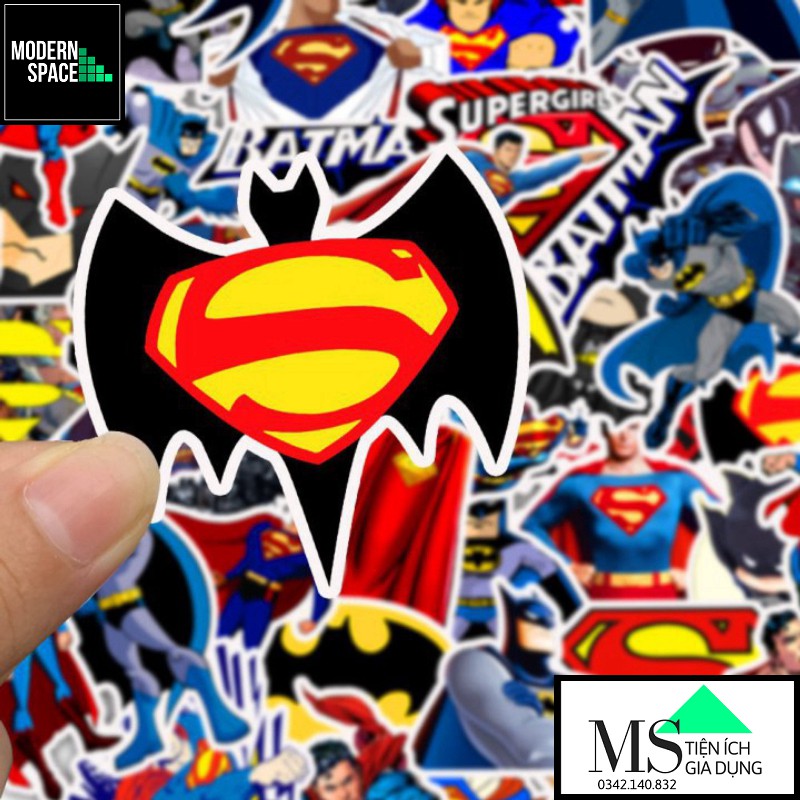 Sticker PVC Batman Siêu Nhân ST054-ST - 100 Hình dán Chống nước