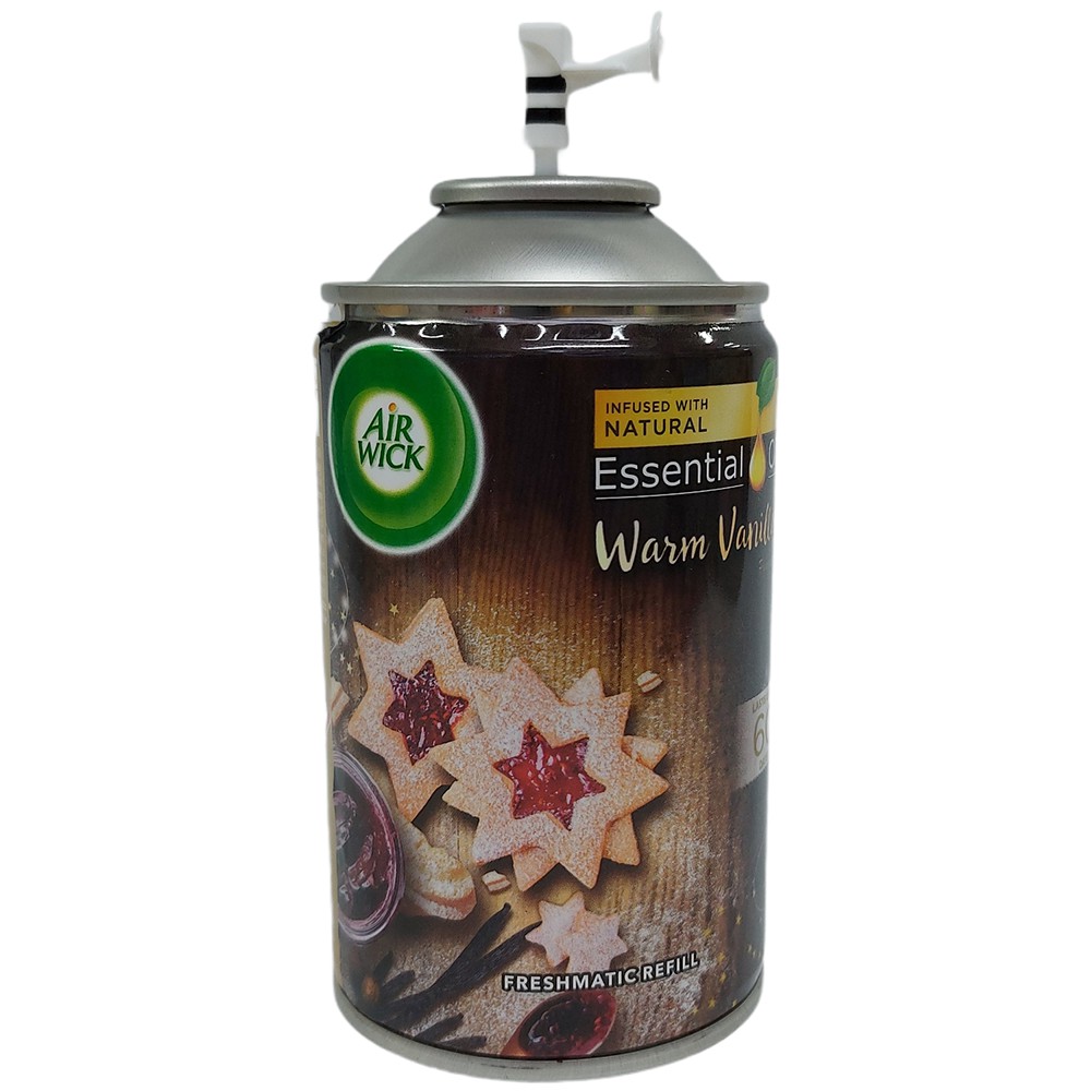 Bình xịt tinh dầu thơm phòng Air Wick Warm Vanilla 250ml - hương vani, khử mùi, thư giãn, xua đuổi côn trùng