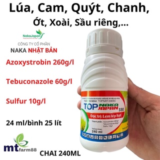 Top Naka japan 240ml Lem lép hạt, đạo ôn, vàng lá do nấm, trên lúa, Thán thư, ghẻ sẹo, cháy lá, thối quả, trên cam, quýt