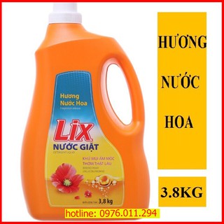 Nước Giặt LIX 3.8kg Hương Nước Hoa ( màu cam )
