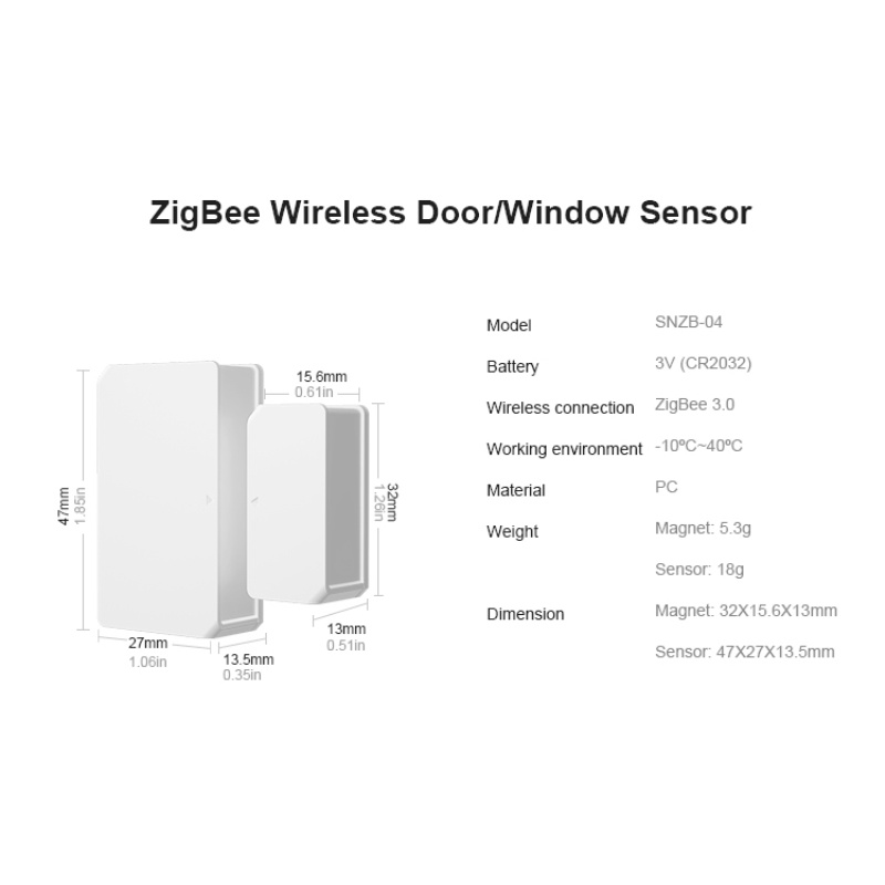 Sonoff ZigBee Snzb-04 cửa sổ cảm biến cửa mở/đóng máy dò EweLink ứng dụng thông báo nhà thông minh báo động an ninh okase