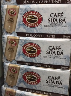 Thùng 24 Lon Cafe Sữa Đá Highland 235ml & 185ml