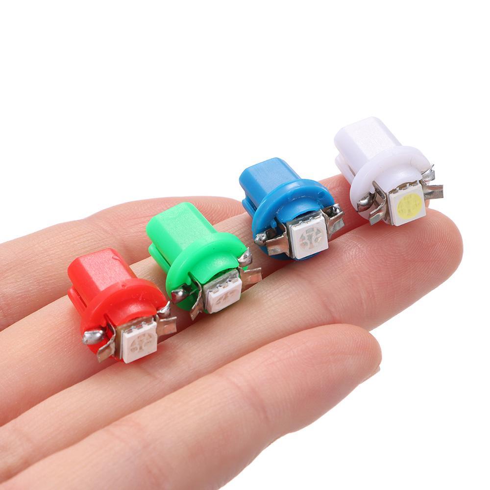 Set 10 Đèn Led T5 B8.5D 1SMD Ánh Sáng Trắng / Xanh Dương / Đỏ / Xanh Lá / Vàng Chuyên Dụng Gắn Bảng Điều Khiển Xe Hơi