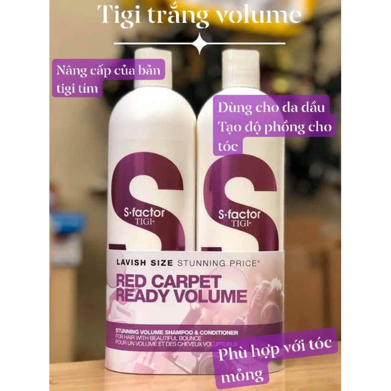 Bộ Dầu Gội Xả Tigi Trắng Tigi S Factor Volume Cao Cấp Mới 750ml