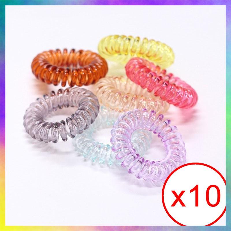 COMBO 10 DÂY CHUN BUỘC TÓC LÒ XO NHỰA NHIỀU MÀU HÀN QUỐC DỄ THƯƠNG - NHIỀU MÀU (ĐỰNG TÚI ZIP TIỆN LỢI)