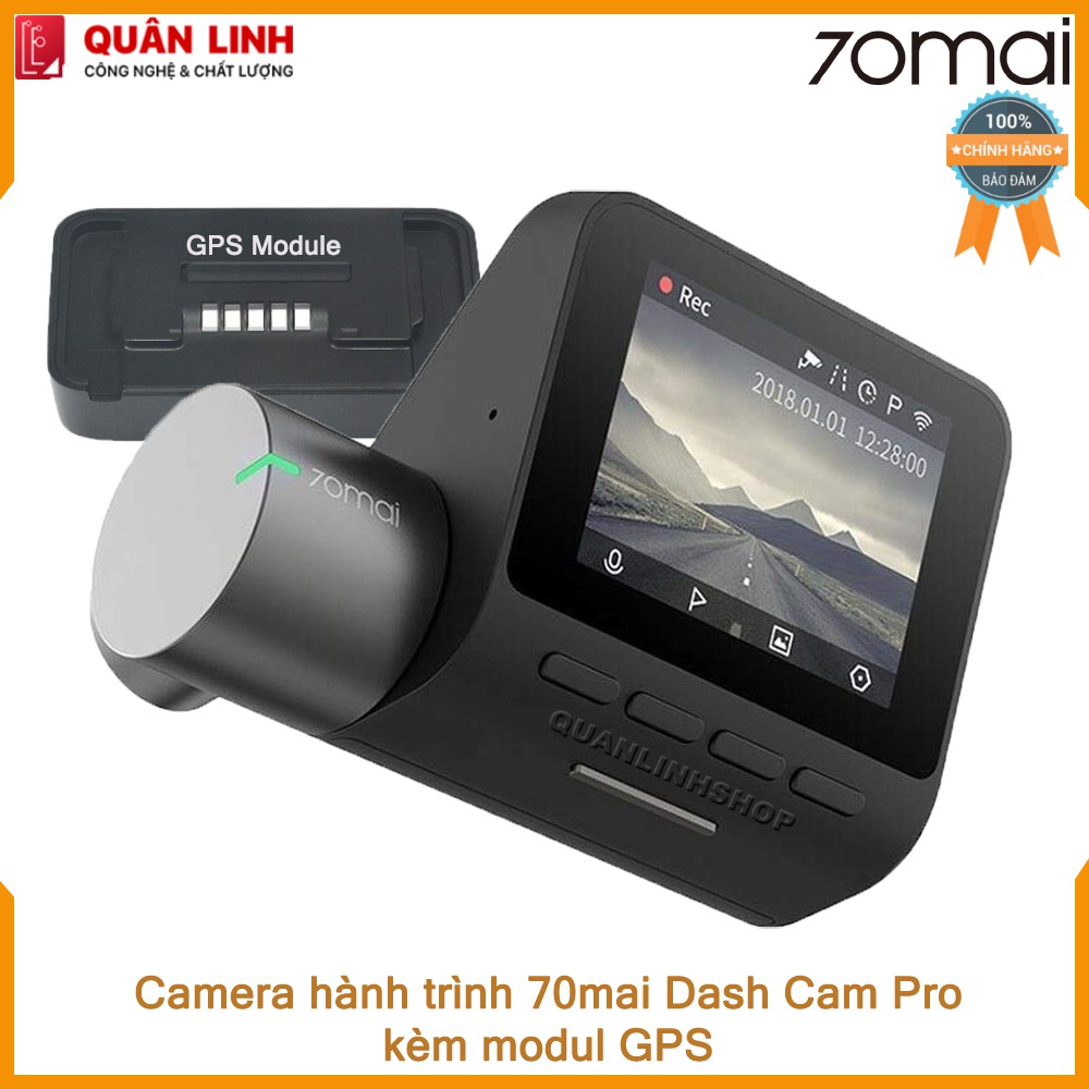 Bộ Camera hành trình Xiaomi 70mai Dash Camera Pro kèm Module GPS - phiên bản nội địa up sang Tiếng Anh