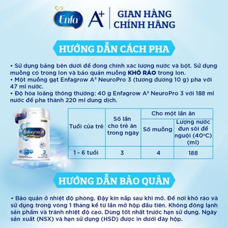 Sữa Bột Enfagrow A2 Neuropro 3 - 800g
