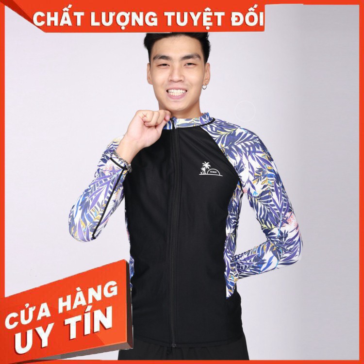 HÀNG CAO CẤP -   Áo bơi nam Man White Trop Zip  - Hàng Cao Cấp