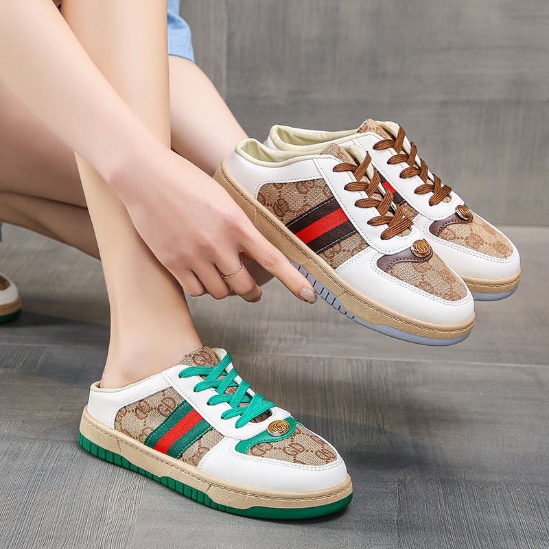 Giày sục 𝐆𝐮𝐜𝐜𝐢 nữ, Sục Thể thao nữ 3 sọc GC cực chất hàng cao cấp lót lông