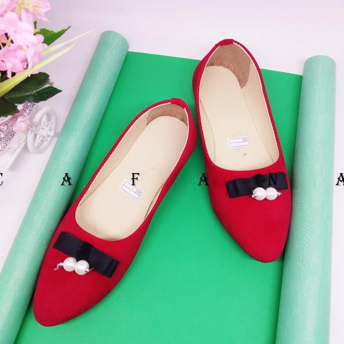 Giày Búp Bê Đế Bằng Đính Ngọc Trai Giả Sdb97 Red - 38 Cho Nữ | BigBuy360 - bigbuy360.vn