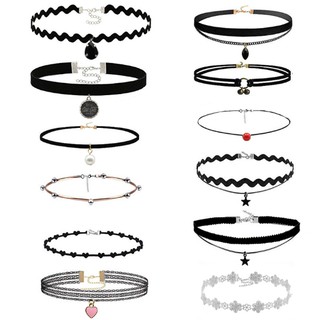 Set 12 Vòng Cổ Choker Nữ Mẫu Đẹp Lung Linh - Có Hình Thật - Có Bán Lẻ