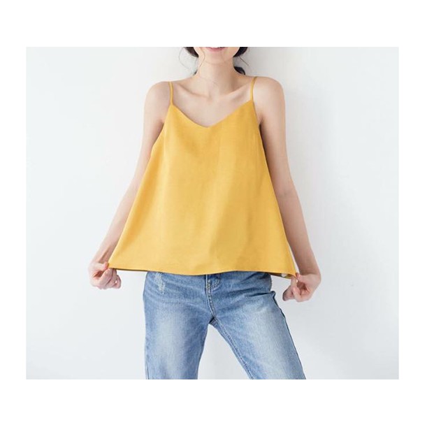 Áo 2 dây cổ tim nhiều màu , Áo dây sợi bún cổ tim đũi lụa Thiết Kế AHD03 One Store | BigBuy360 - bigbuy360.vn