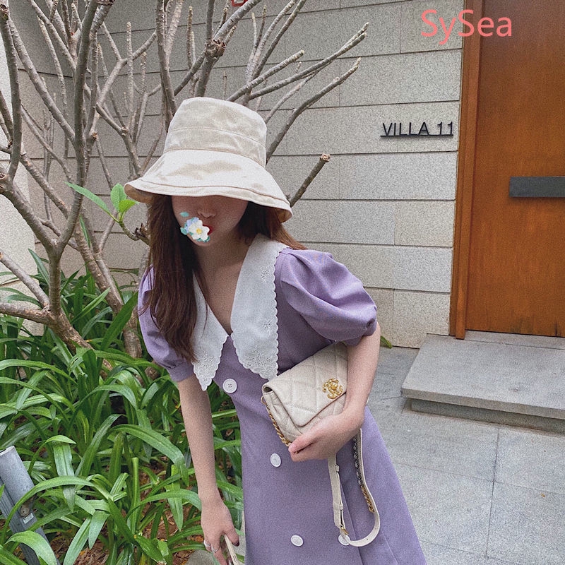 Women's Purple Short Sleeve Dress Summer Student Midi Dress | BigBuy360 - bigbuy360.vn