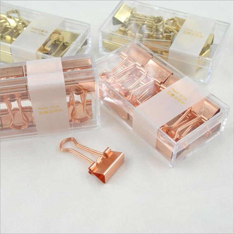 Set 16 Kẹp Giấy 19mm Màu Vàng Hồng