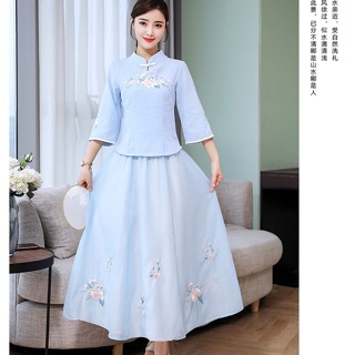 Sườn xám cách tân phối 3 màu lựa chọn