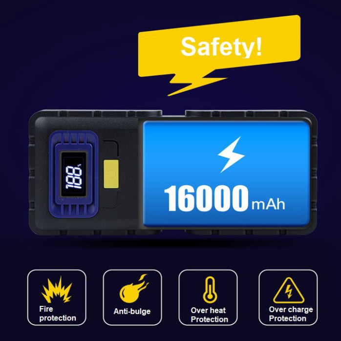 Sản Phẩm Bộ kích nổ ô tô 16000mAh, kiêm pin sạc dự phòng Goodyear GY-5230, kèm túi đựng gọn nhẹ (Bảo hành chính hãng 24 