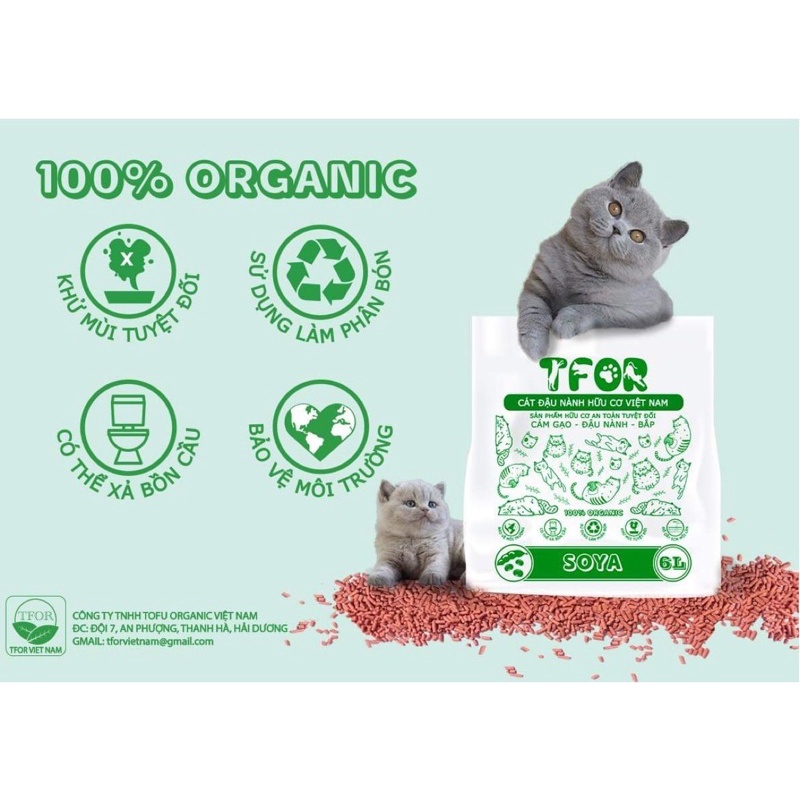 Cát đậu nành hữu cơ Cature / TFor cho mèo chiết xuất từ thiên nhiên