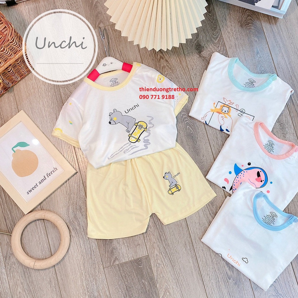 Bộ Unchi Petit Ngắn Có Viền Cho Bé 6-14kg
